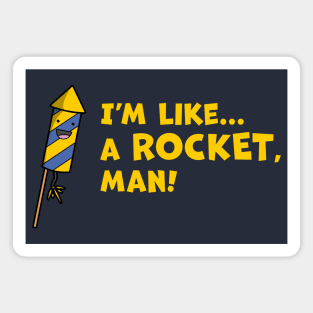 Cartoon Firework Rocket, Man Magnet